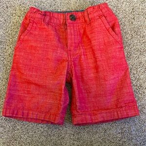 Red linen shorts